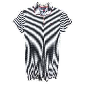 VTG Tommy Hilfiger‎ XL Dress Striped Polo y2k 90s Prep Casual Short Sleeve 681